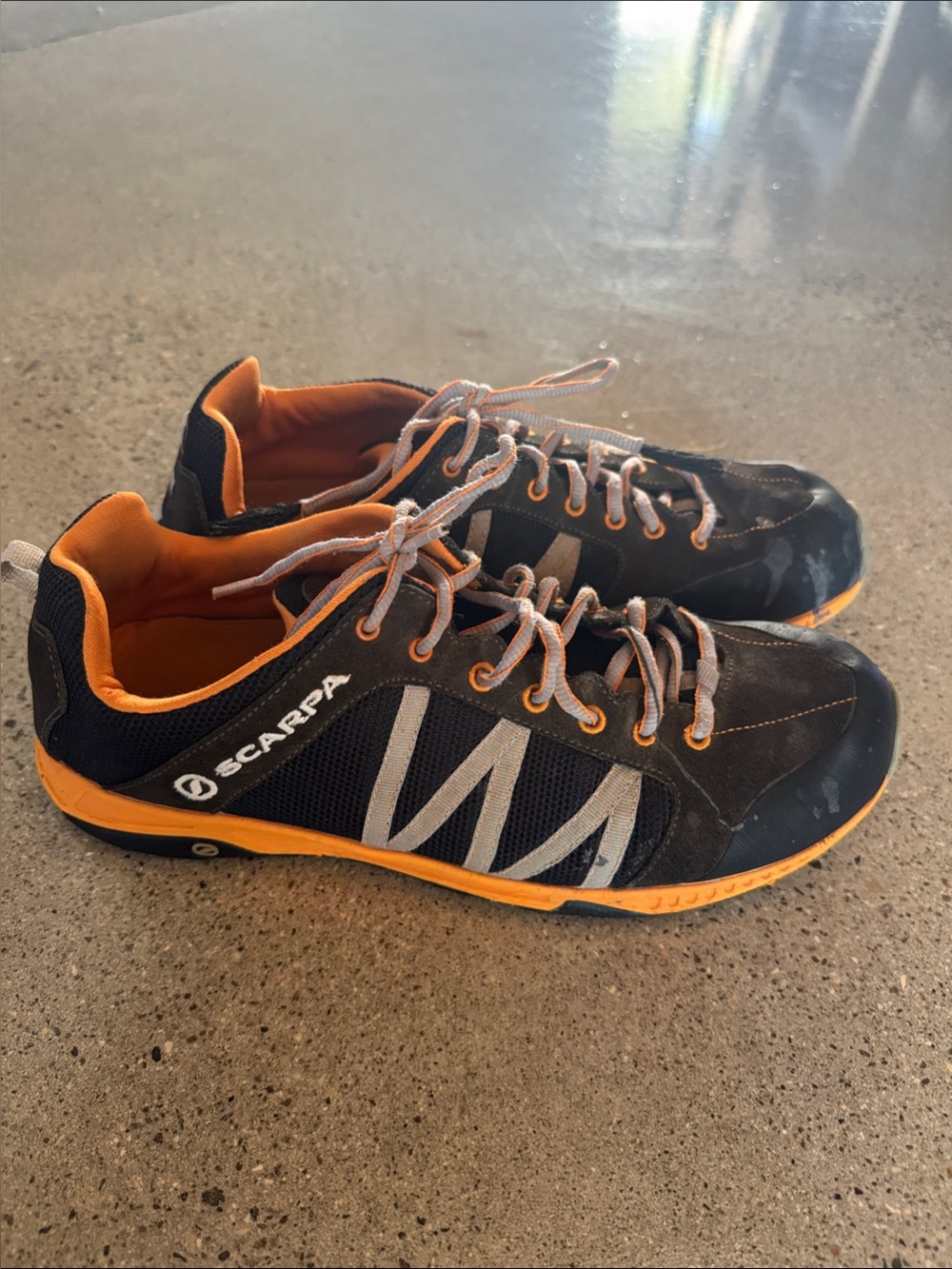 Scarpa Men's Athletic Shoes - Black with Orange Accents